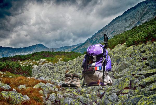 Backpack and boots